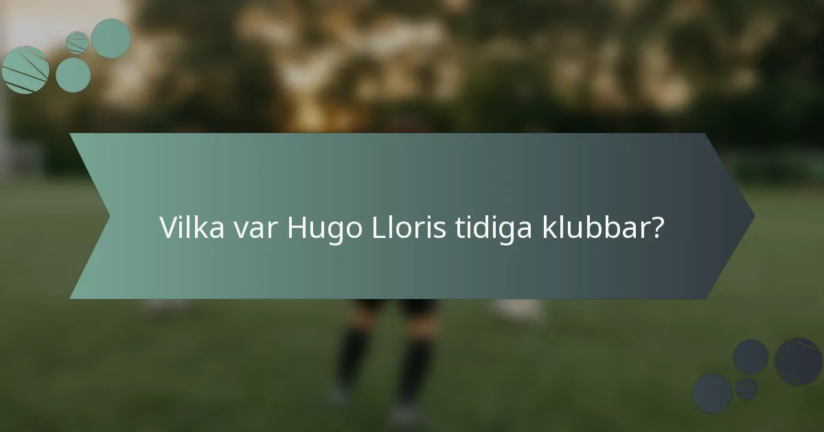 Vilka var Hugo Lloris tidiga klubbar?